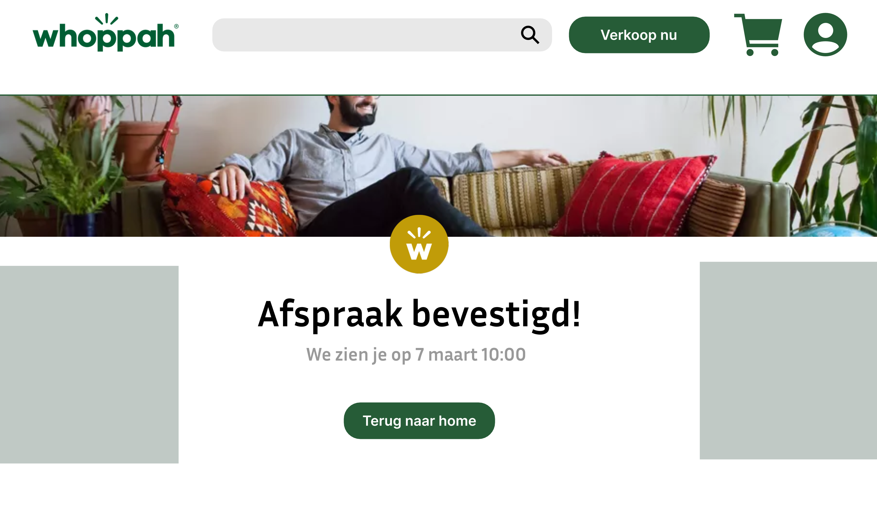 Screenshot of an example of whoppah's website