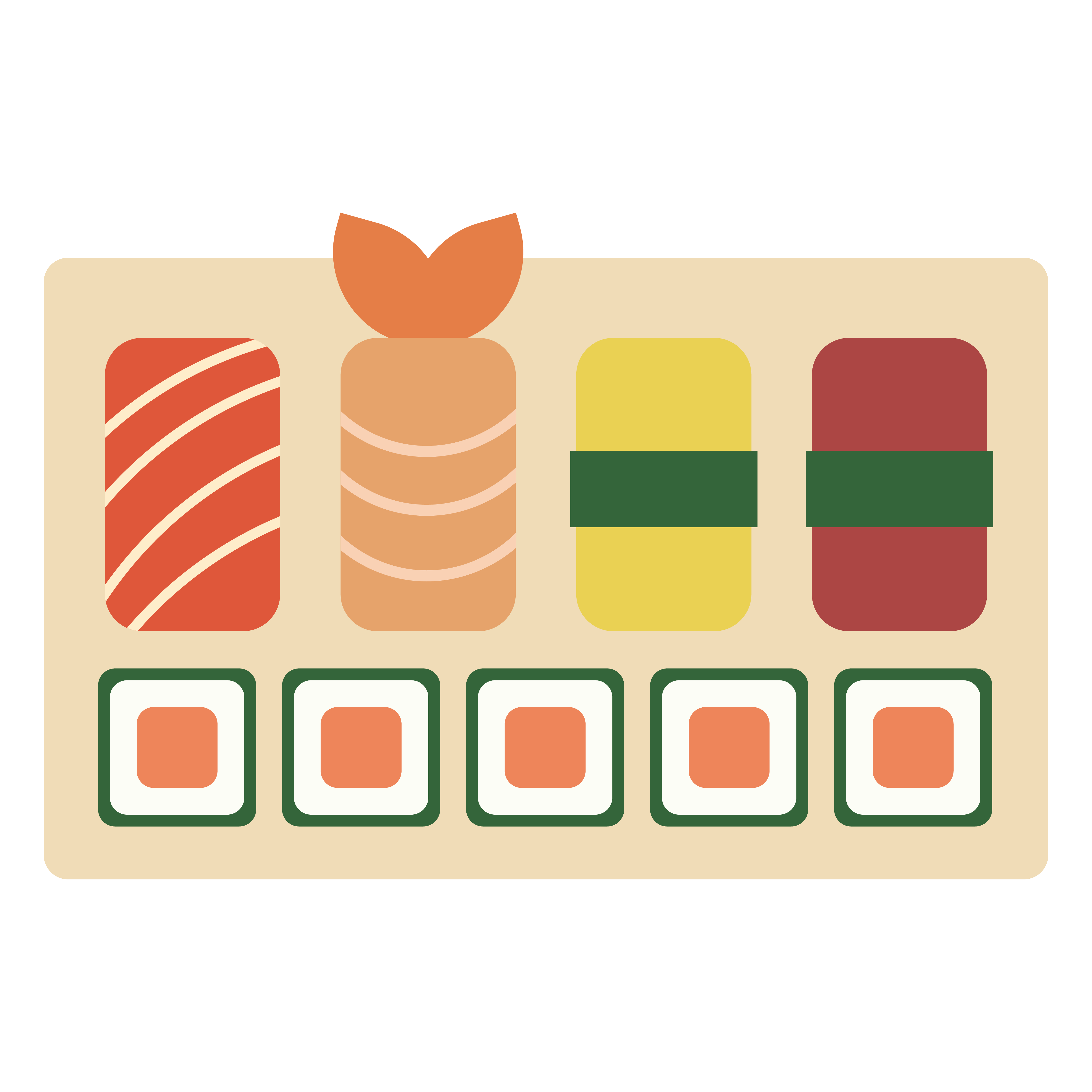 Icon of a platter of variable sushi